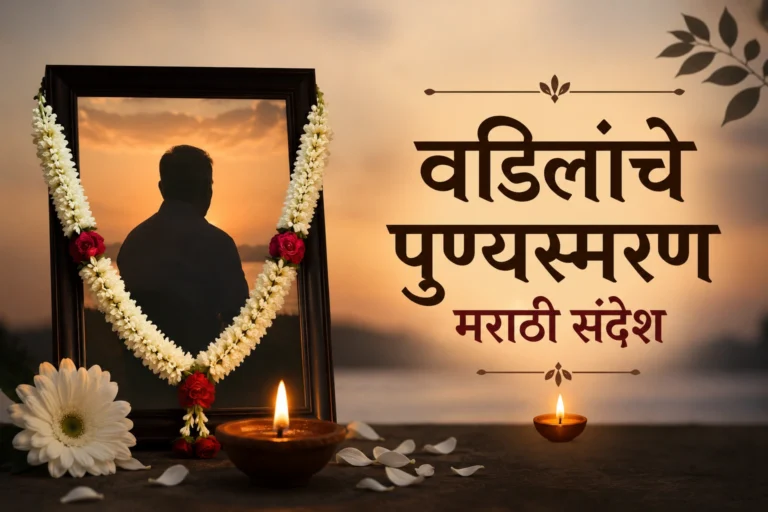 वडिलांचे पुण्यस्मरण मराठी संदेश – प्रेम, आदर आणि आठवणी वडिलांचे पुण्यस्मरण मराठी संदेश – प्रेम, आदर आणि आठवणी