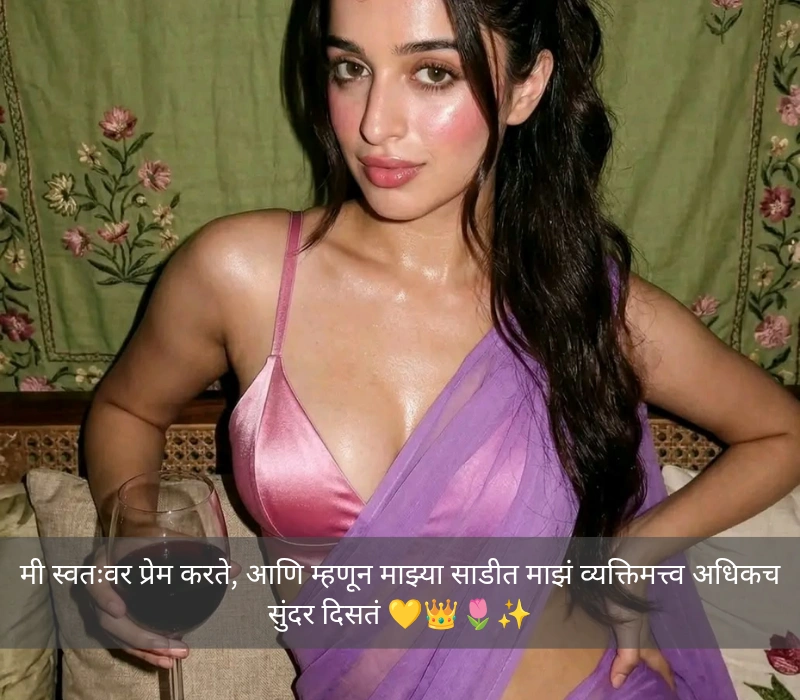 Traditional Saree Caption In Marathi