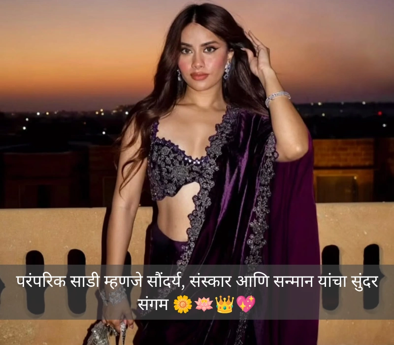 Girl Saree Caption In Marathi