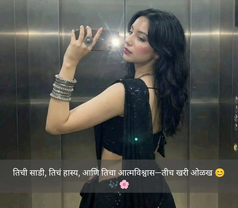 One Word Saree Caption In Marathi