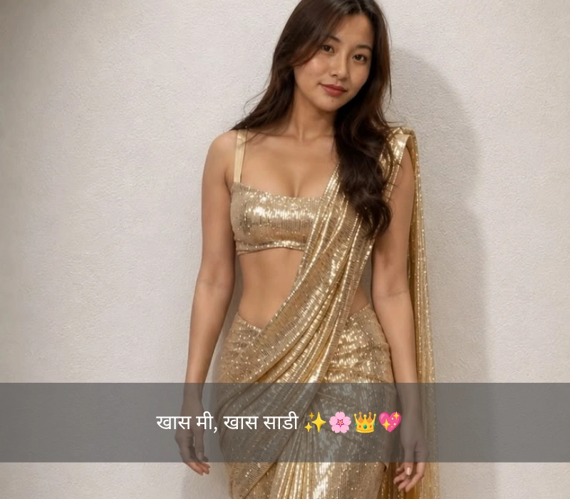 Saree Caption In Marathi